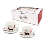 BB HOLIDAY TEACUP & SAUCER SET / 2 IN A BOX